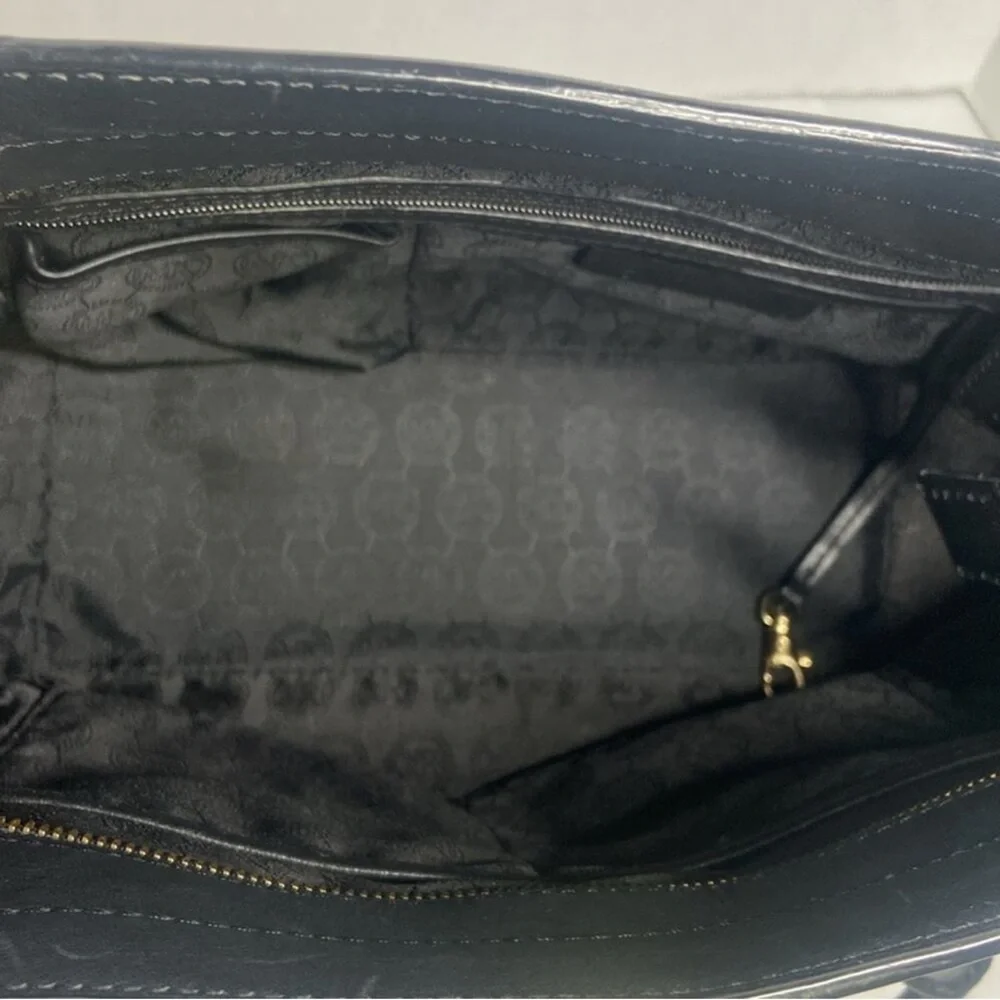 Michael Kors Black Leather Satchel with Gold Hardware